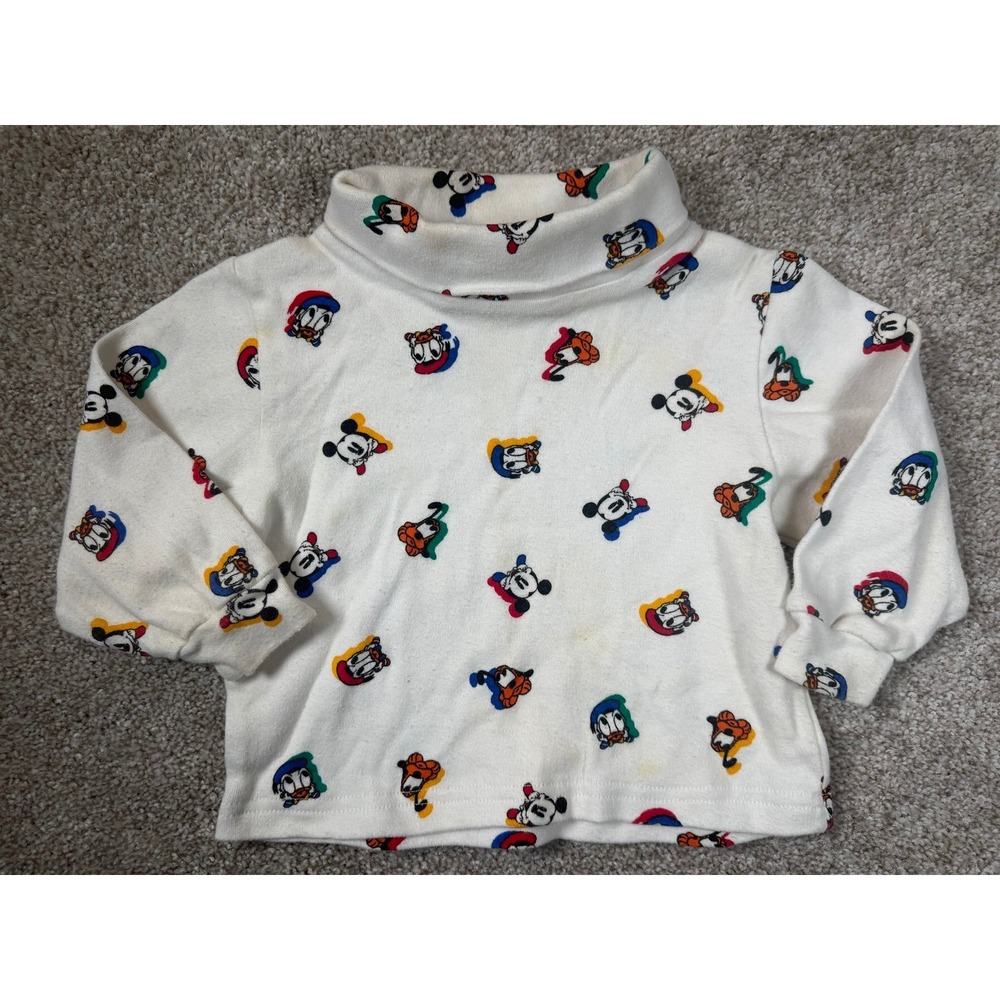 Vintage Mickey and Donald Goofy Kids Turtleneck 18 Months